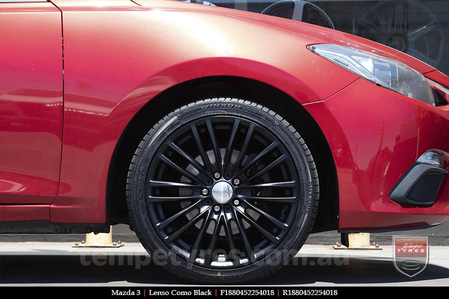 18x8.0 Lenso Como Black on MAZDA 3