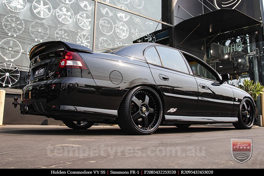 20x8.5 20x9.5 Simmons FR-1 Satin Black on HOLDEN COMMODORE VY