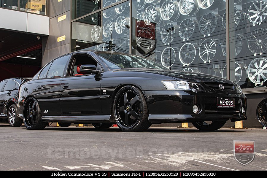 20x8.5 20x9.5 Simmons FR-1 Satin Black on HOLDEN COMMODORE VY