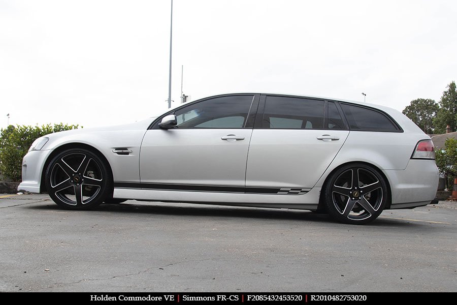 20x8.5 20x10 Simmons FR-CS Satin Black NCT  on HOLDEN COMMODORE VE