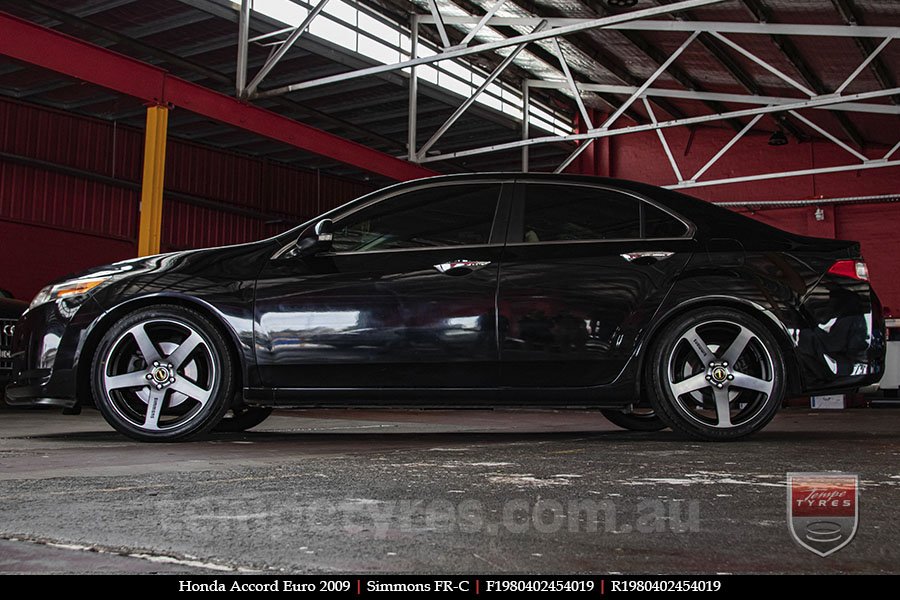 19x8.0 19x9.0 Simmons FR-C Black Tint NCT on HONDA ACCORD