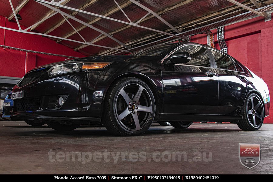 19x8.0 19x9.0 Simmons FR-C Black Tint NCT on HONDA ACCORD