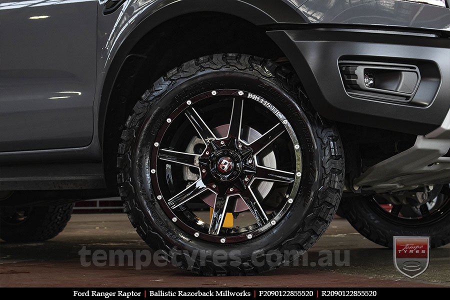 20x9.0 Ballistic Razorback Millworks on FORD RANGER RAPTOR