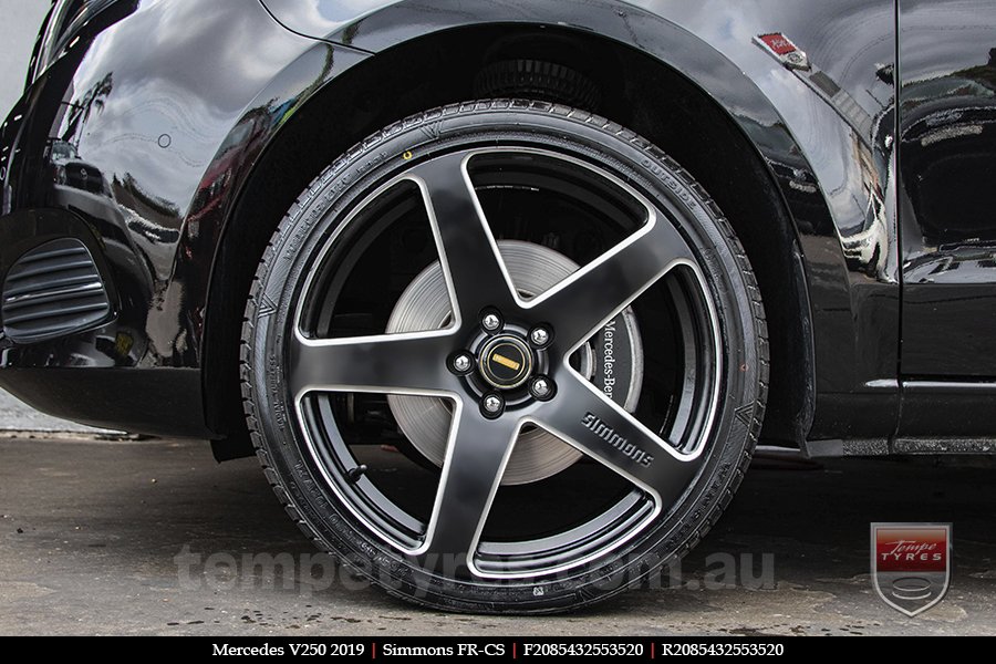 20x8.5 20x10 Simmons FR-CS Satin Black NCT  on MERCEDES V250