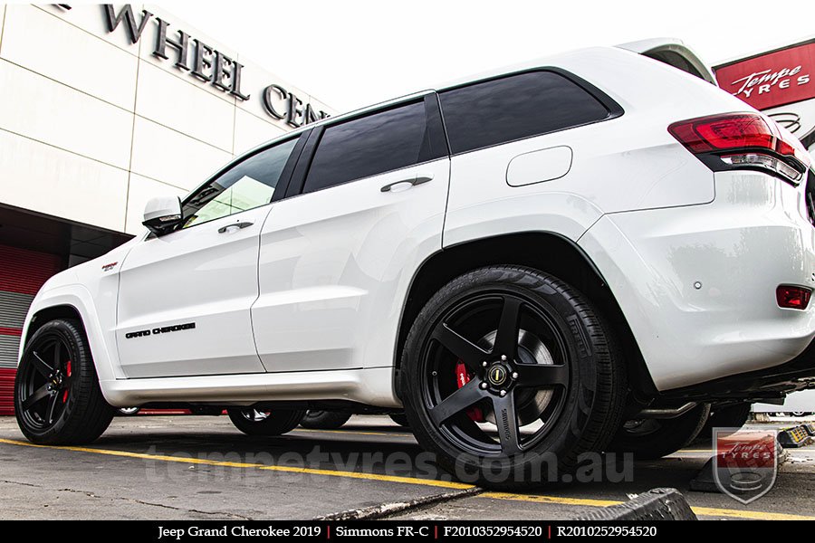 20x8.5 20x10 Simmons FR-C Satin Black NCT on JEEP GRAND CHEROKEE