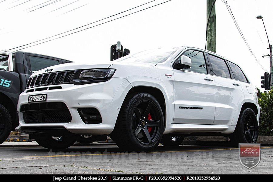 20x8.5 20x10 Simmons FR-C Satin Black NCT on JEEP GRAND CHEROKEE