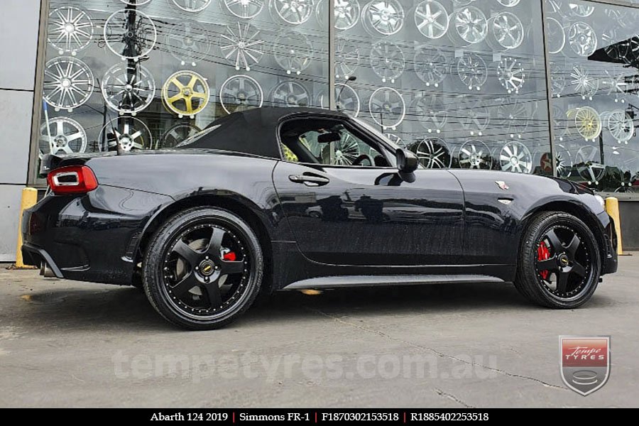 18x7.0 18x8.5 Simmons FR-1 Satin Black on ABARTH 124