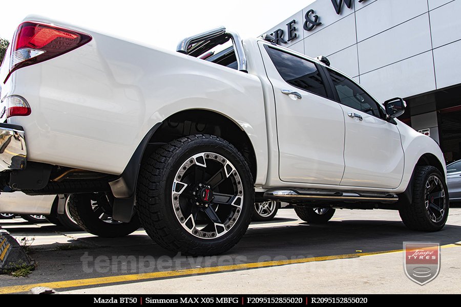 20x9.5 Simmons MAX X05 MBFG on MAZDA BT50