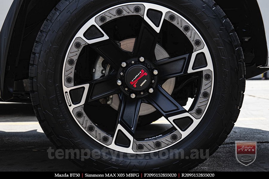 20x9.5 Simmons MAX X05 MBFG on MAZDA BT50