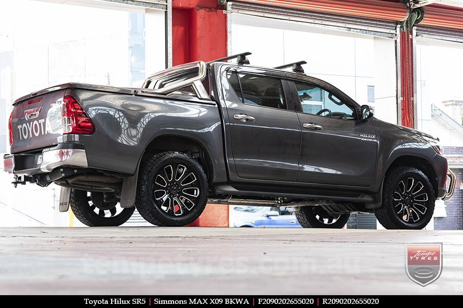 20x9.0 Simmons MAX X09 BKWA on TOYOTA HILUX SR5