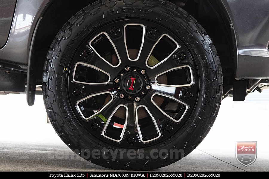 20x9.0 Simmons MAX X09 BKWA on TOYOTA HILUX SR5