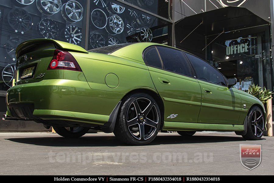 18x8.0 18x9.0 Simmons FR-CS Matte Black NCT on HOLDEN COMMODORE VY