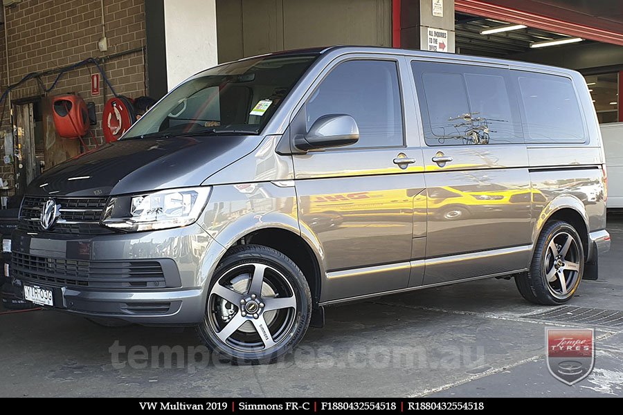 18x8.0 18x9.0 Simmons FR-C Black Tint NCT on VW MULTIVAN