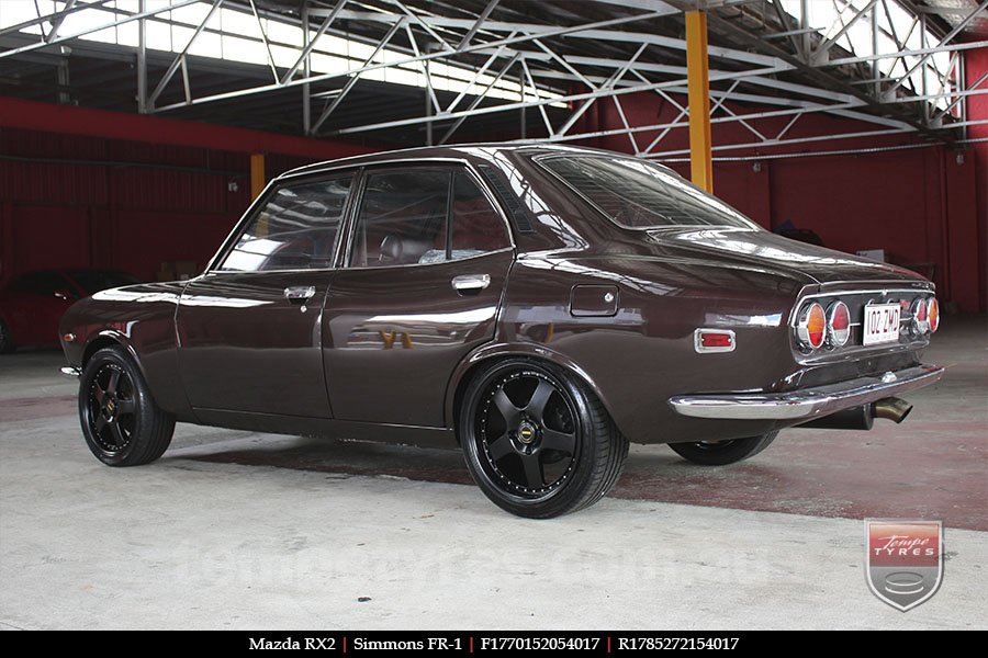 17x7.0 17x8.5 Simmons FR-1 Satin Black on MAZDA RX2