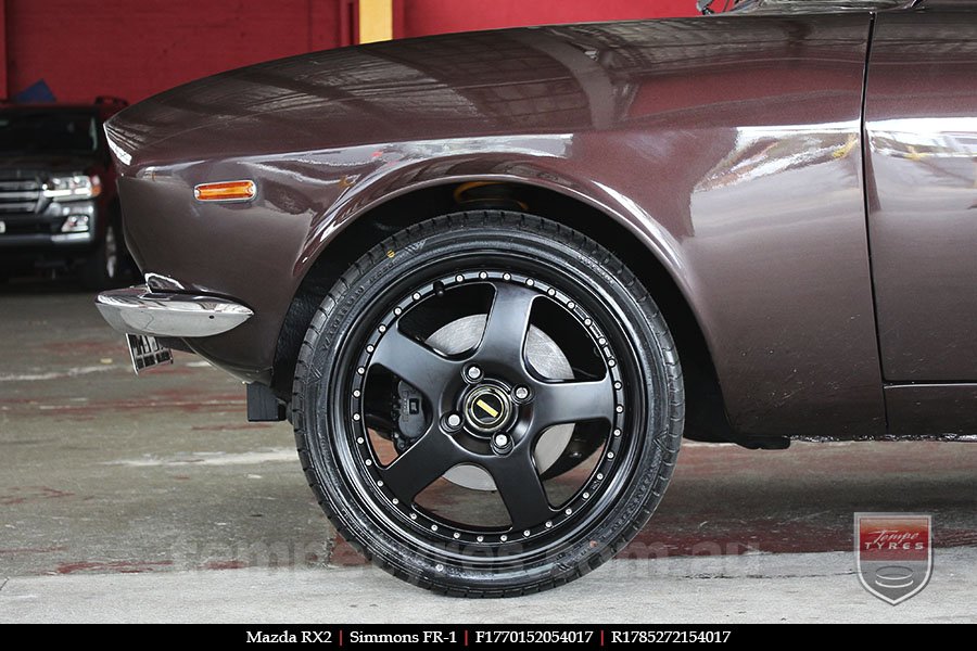 17x7.0 17x8.5 Simmons FR-1 Satin Black on MAZDA RX2