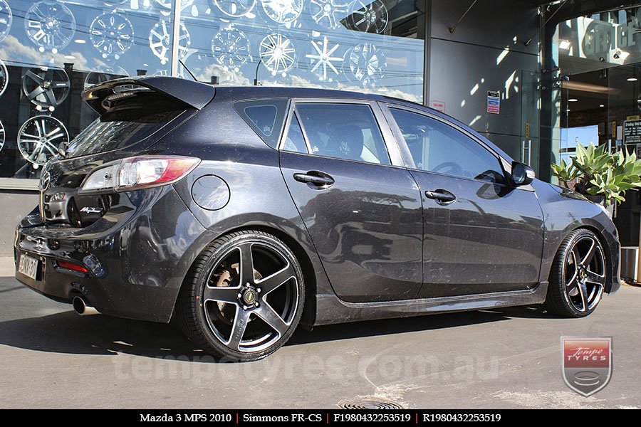 19x8.0 19x9.0 Simmons FR-CS Satin Black NCT on MAZDA 3