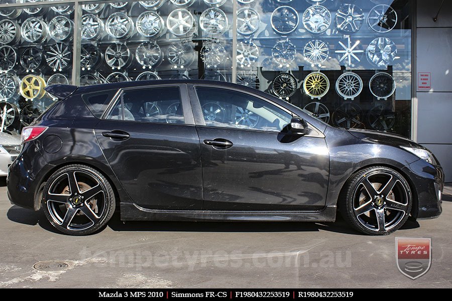 19x8.0 19x9.0 Simmons FR-CS Satin Black NCT on MAZDA 3