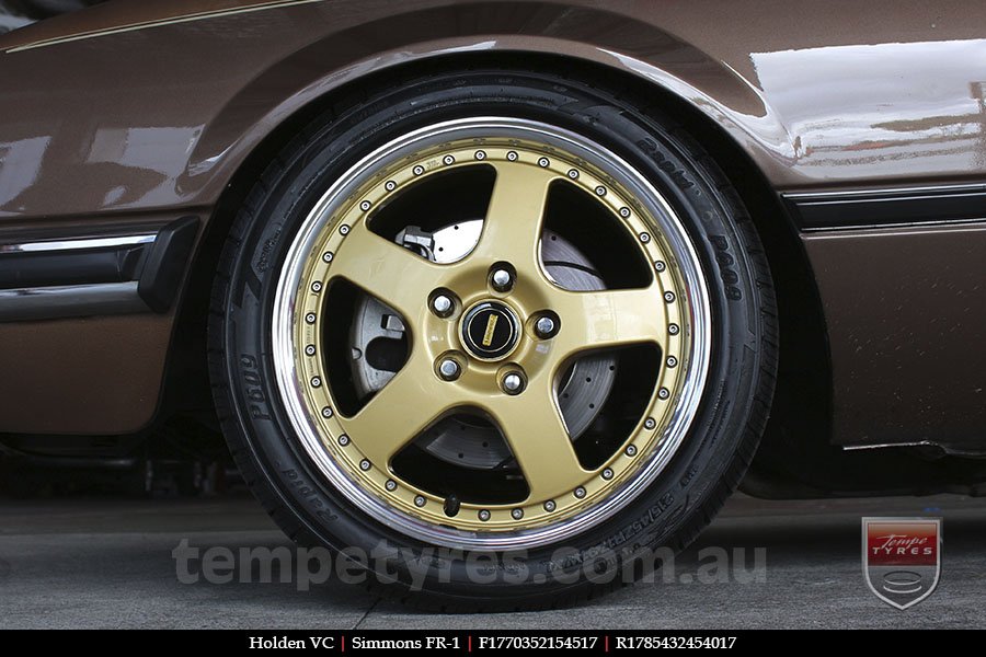 17x7.0 17x8.5 Simmons FR-1 Gold on HOLDEN COMMODORE VC