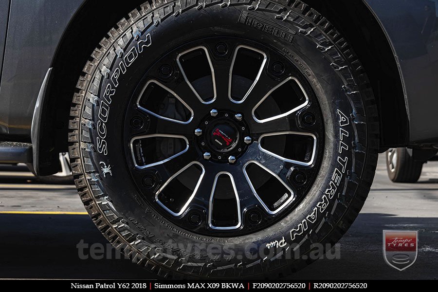 20x9.0 Simmons MAX X09 BKWA on NISSAN PATROL