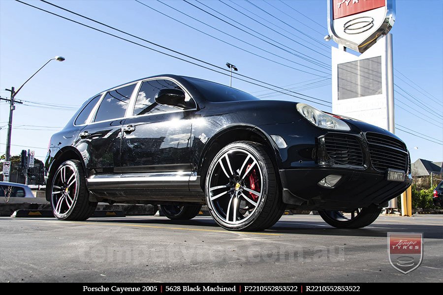 22x10 5628 Black Machined on PORSCHE CAYENNE 