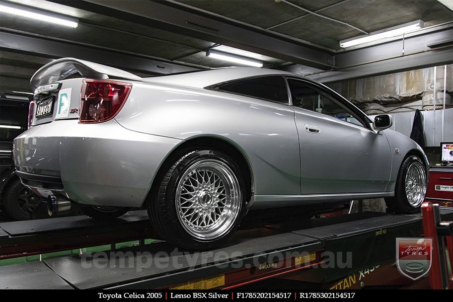 17x8.5 Lenso BSX Silver on TOYOTA CELICA