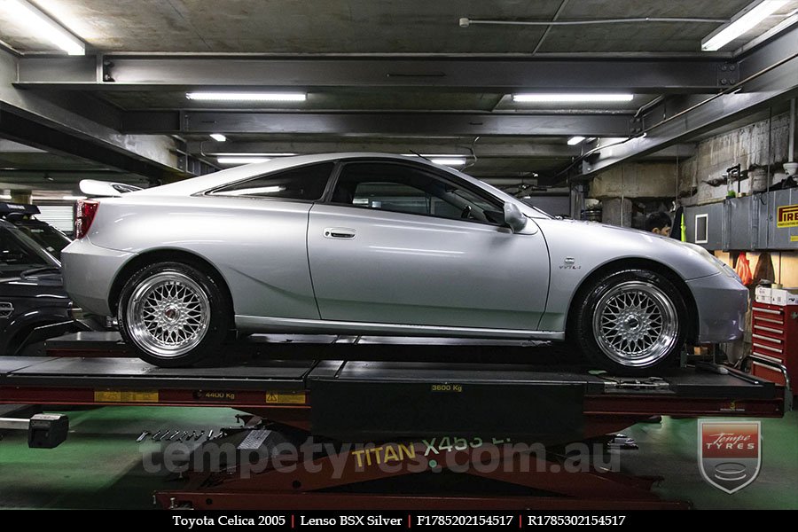 17x8.5 Lenso BSX Silver on TOYOTA CELICA