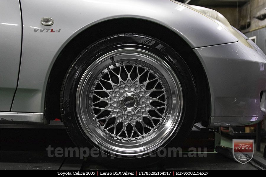 17x8.5 Lenso BSX Silver on TOYOTA CELICA