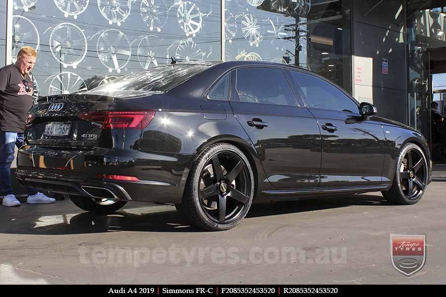 20x8.5 20x10 Simmons FR-C Satin Black NCT on AUDI A4