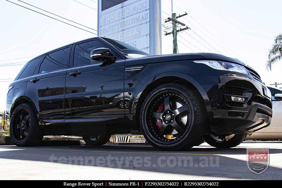 22x8.5 22x9.5 Simmons FR-1 Full Satin Black on RANGE ROVER SPORT