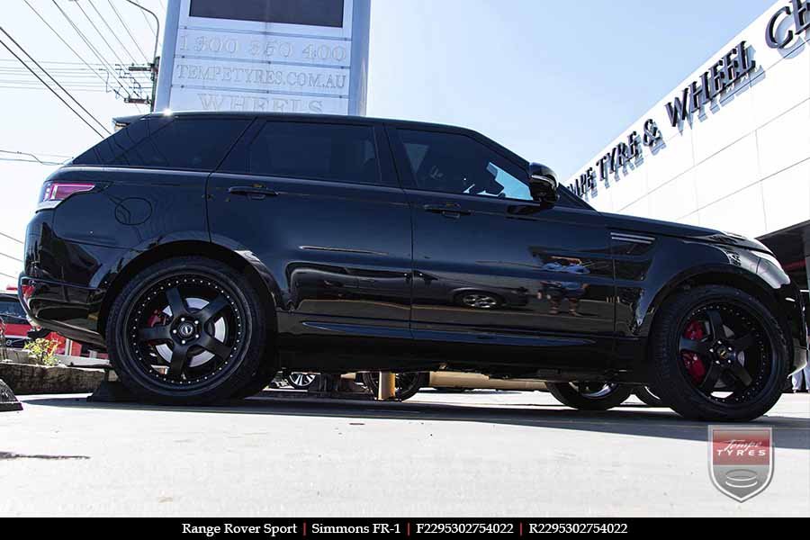 22x8.5 22x9.5 Simmons FR-1 Full Satin Black on RANGE ROVER SPORT