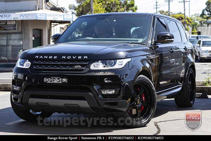 22x8.5 22x9.5 Simmons FR-1 Full Satin Black on RANGE ROVER SPORT