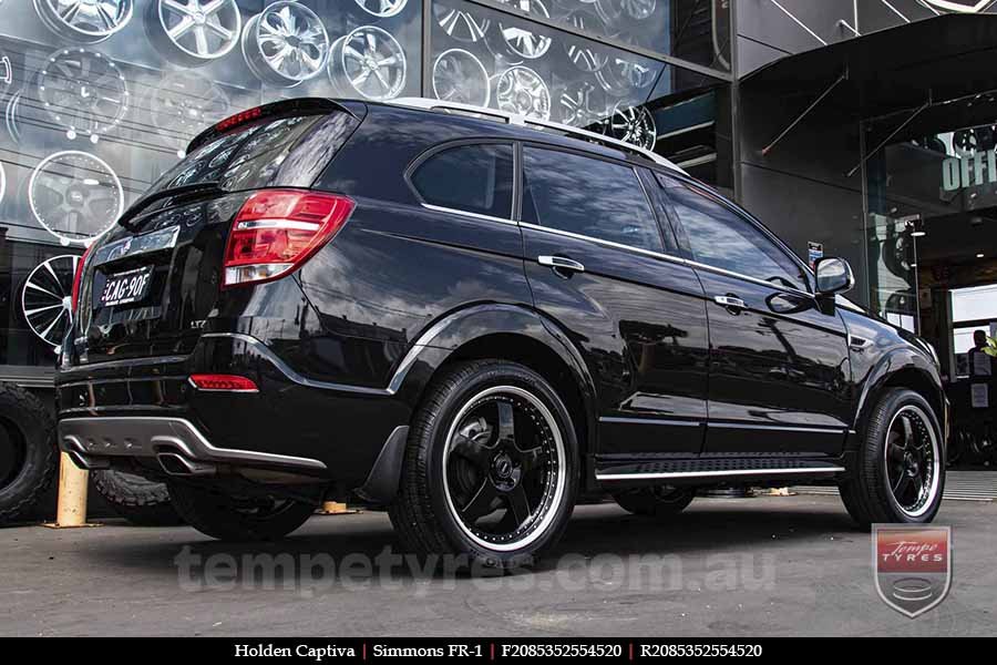 20x8.5 20x9.5 Simmons FR-1 Gloss Black on HOLDEN CAPTIVA