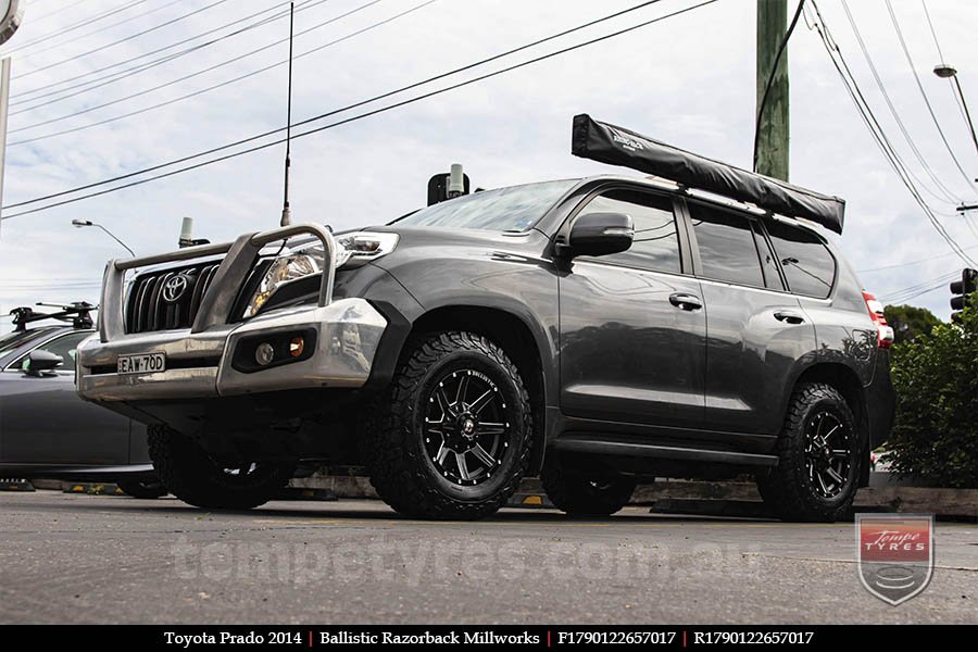 17x9.0 Ballistic Razorback Millworks on TOYOTA PRADO 