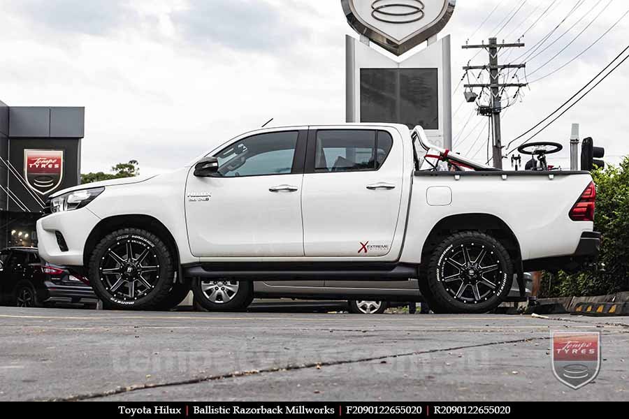 20x9.0 Ballistic Razorback Millworks on TOYOTA HILUX