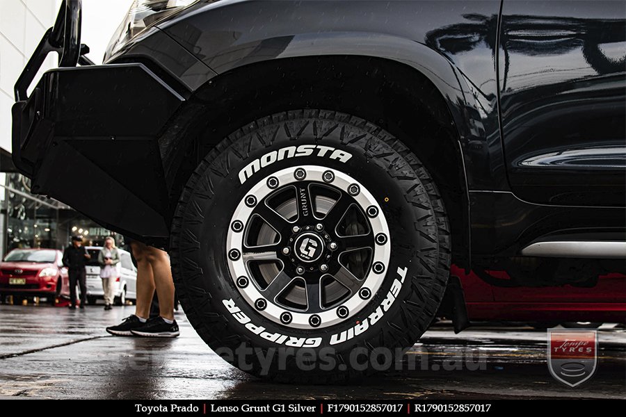 17x9.0 Lenso Grunt G1 Silver on TOYOTA PRADO