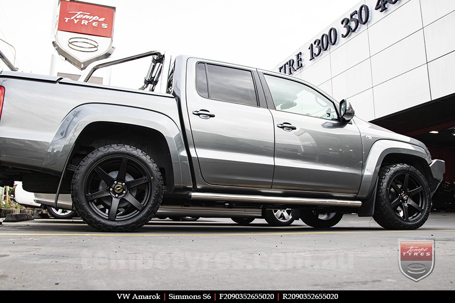 20x9.0 Simmons S6 Matte Black NCT on VW AMAROK