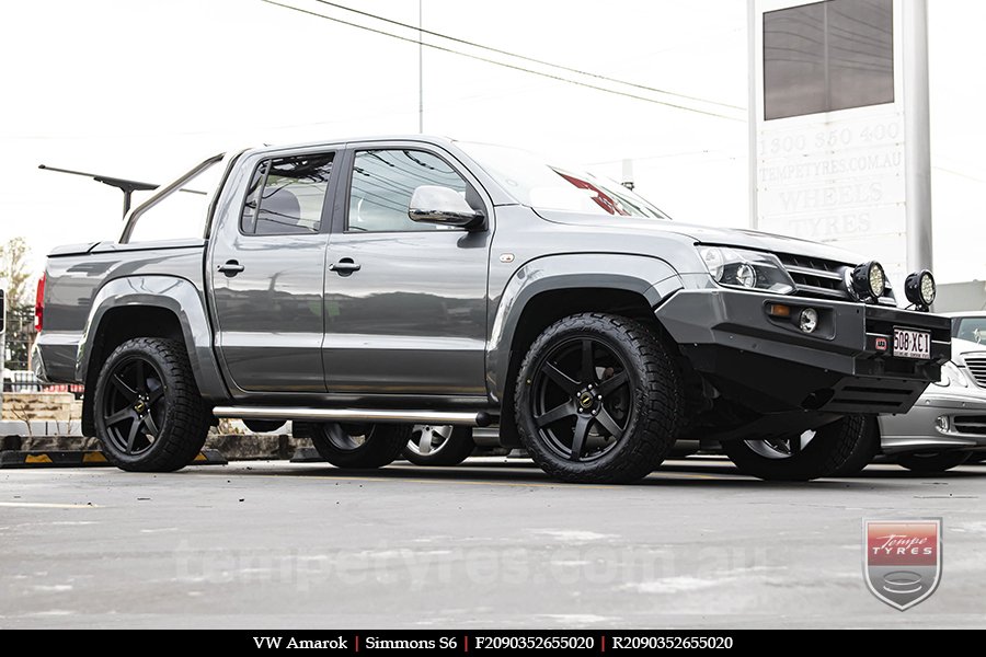 20x9.0 Simmons S6 Matte Black NCT on VW AMAROK