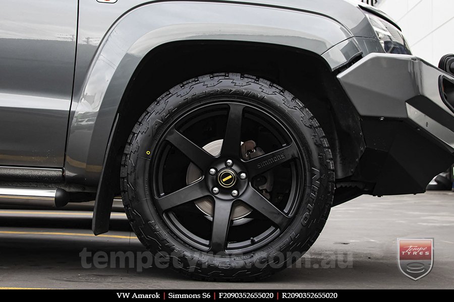 20x9.0 Simmons S6 Matte Black NCT on VW AMAROK