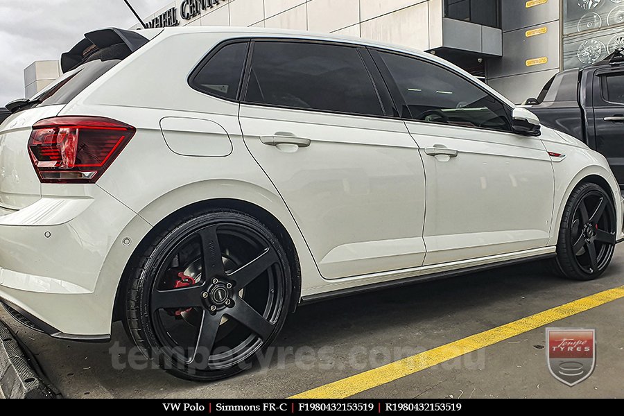 19x8.0 19x9.0 Simmons FR-C Matte Black NCT on VW POLO