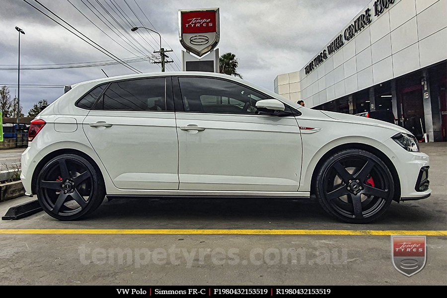 19x8.0 19x9.0 Simmons FR-C Matte Black NCT on VW POLO