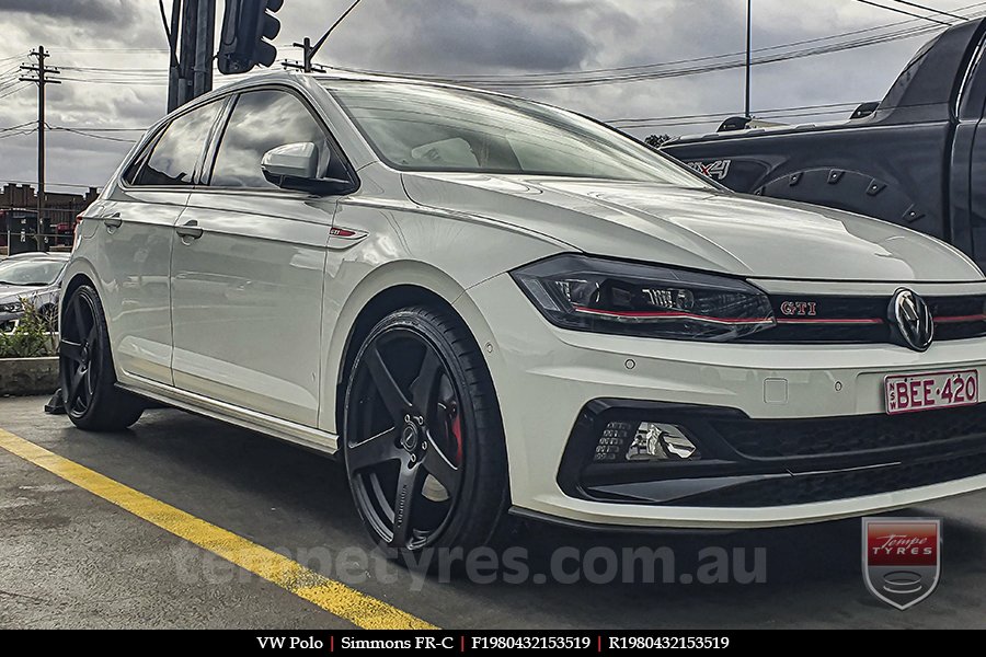 19x8.0 19x9.0 Simmons FR-C Matte Black NCT on VW POLO