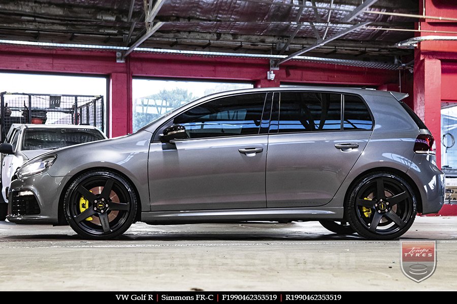 19x8.0 19x9.0 Simmons FR-C Matte Black NCT on VW GOLF R