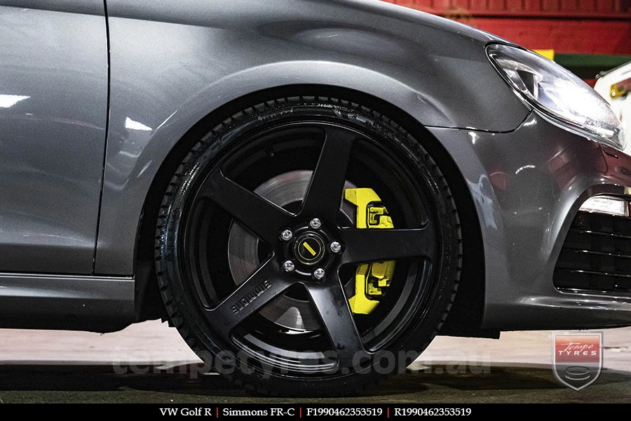 19x8.0 19x9.0 Simmons FR-C Matte Black NCT on VW GOLF R