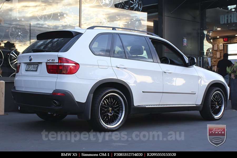 20x8.5 20x9.5 Simmons OM-1 Gloss Black on BMW X5