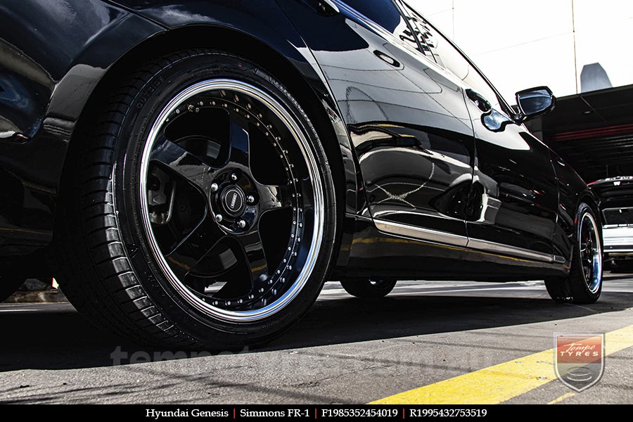 19x8.5 19x9.5 Simmons FR-1 Gloss Black on HYUNDAI GENESIS