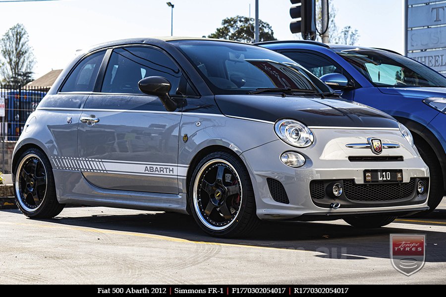 17x7.0 17x8.5 Simmons FR-1 Gloss Black on FIAT 500