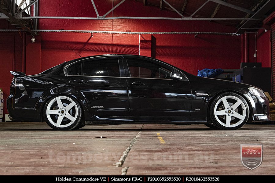 20x8.5 20x10 Simmons FR-C Full White NCT on HOLDEN COMMODORE VE