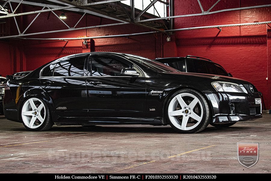 20x8.5 20x10 Simmons FR-C Full White NCT on HOLDEN COMMODORE VE