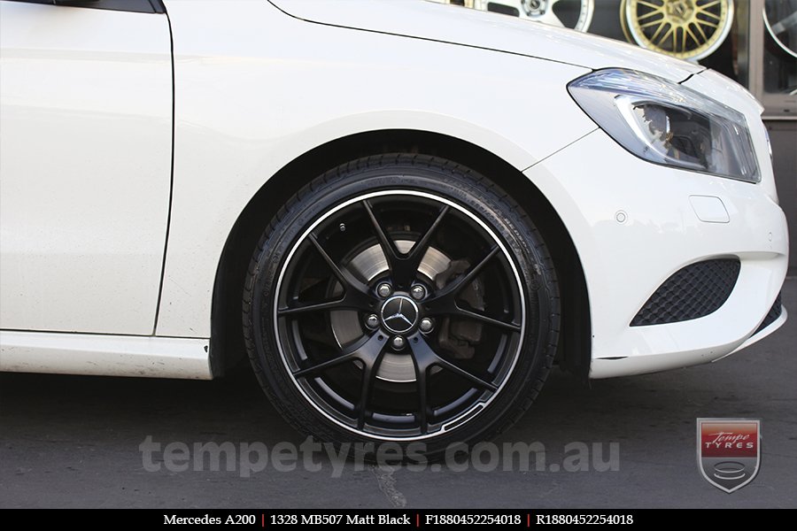 18x8.0 1328 MB507 Matt Black on MERCEDES A-Class