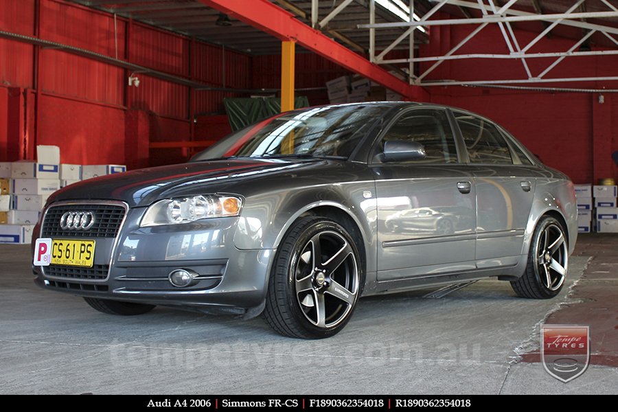 18x8.0 18x9.0 Simmons FR-CS Matte Black Chamfer Edge on AUDI A4